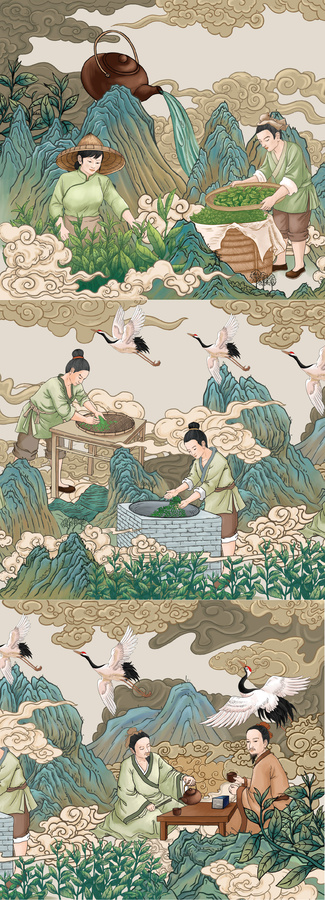 茶葉國風(fēng)插畫