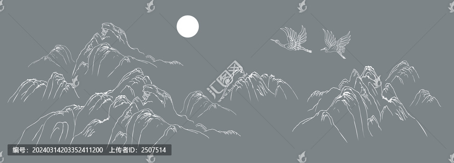 線條山水畫