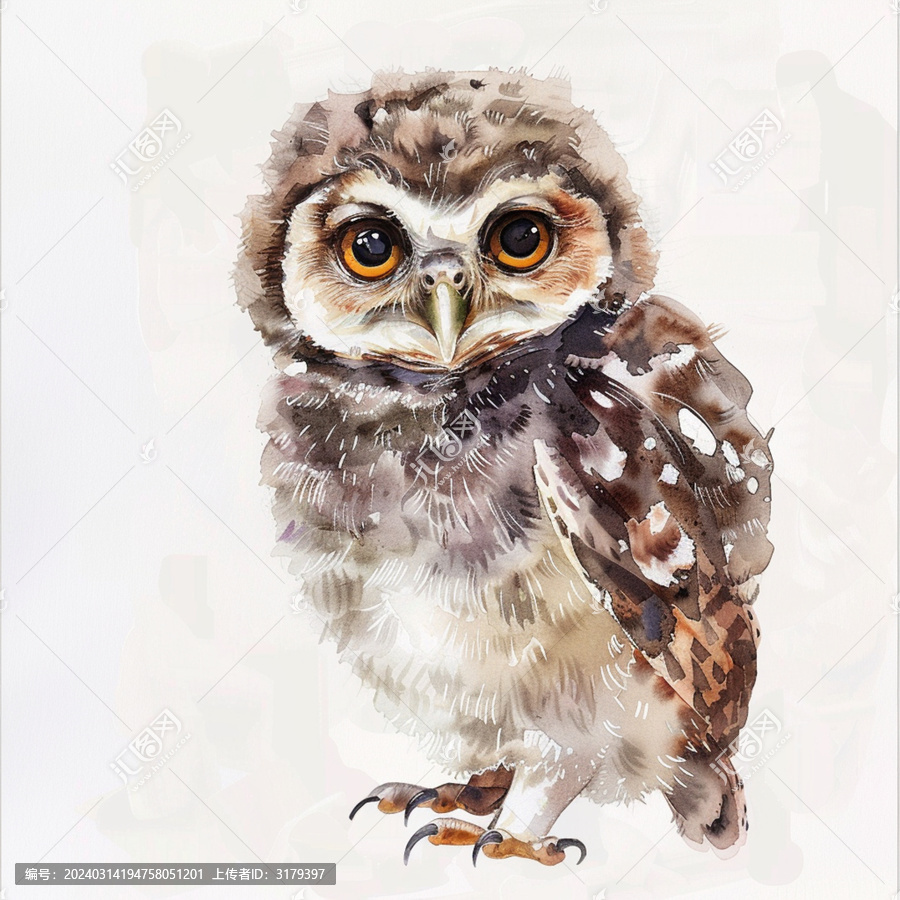 卡通貓頭鷹插畫
