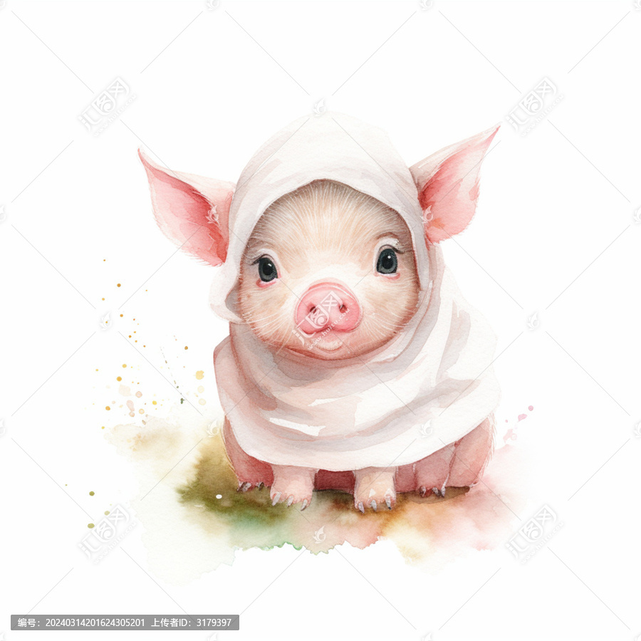 卡通豬插畫