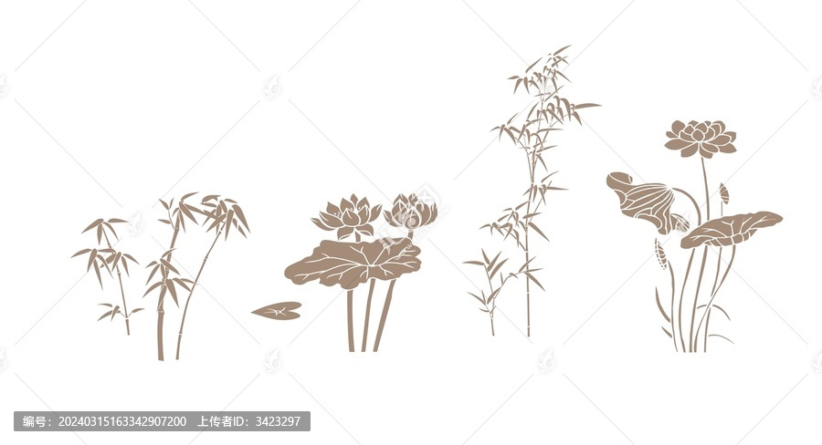 荷花竹子