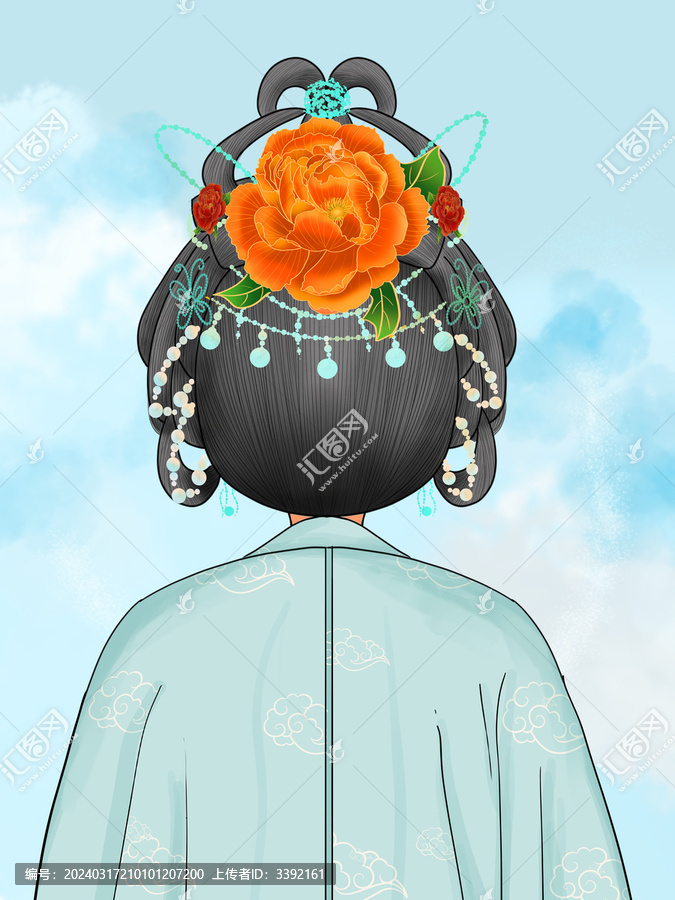 美女背影