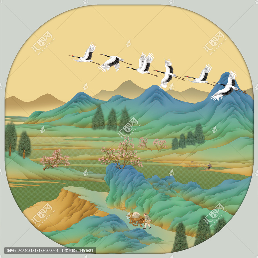 山水畫鏡心