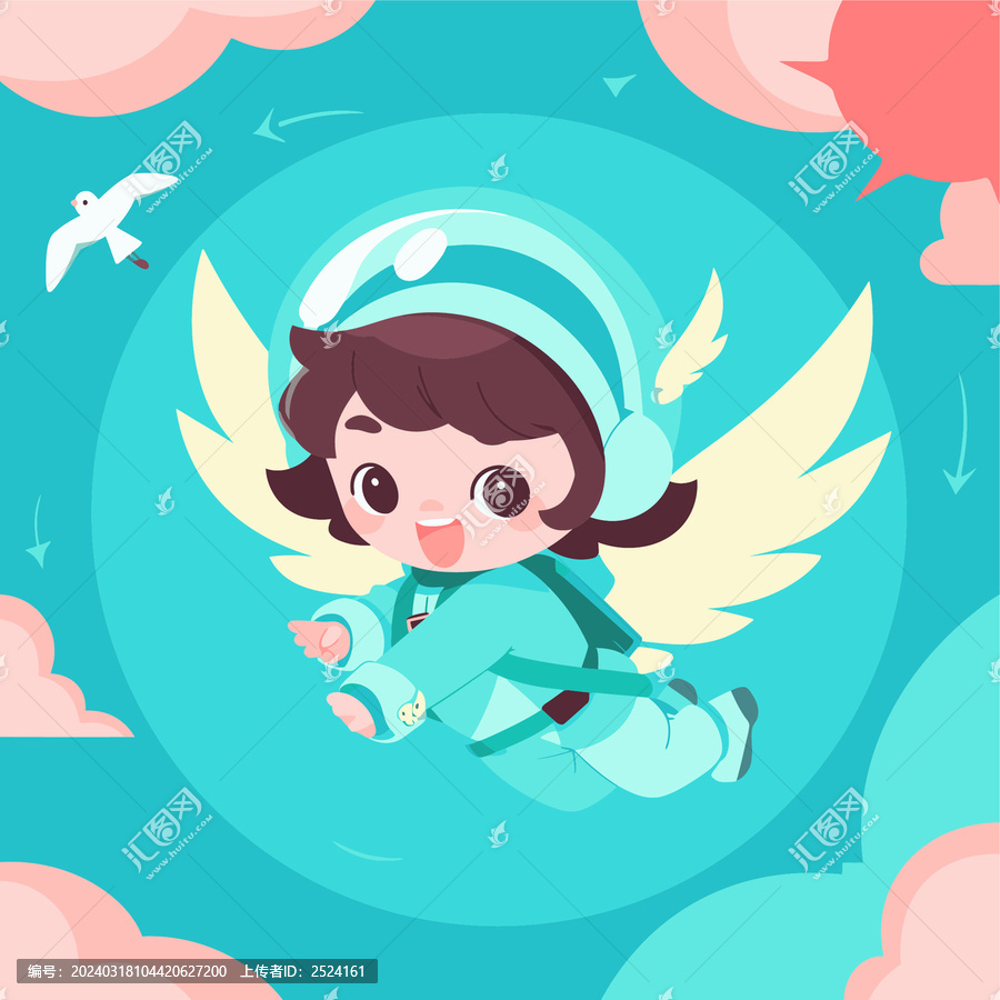 夢(mèng)想家飛翔治愈可愛(ài)女孩