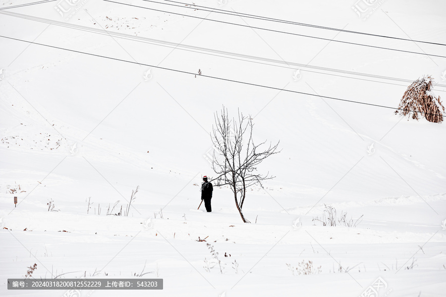 吉林松岭雪村冬季东北农村务农