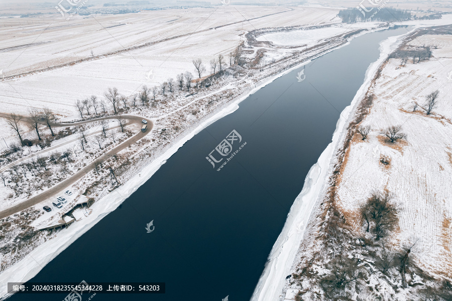 吉林雾凇岛雪后旅游风光航拍