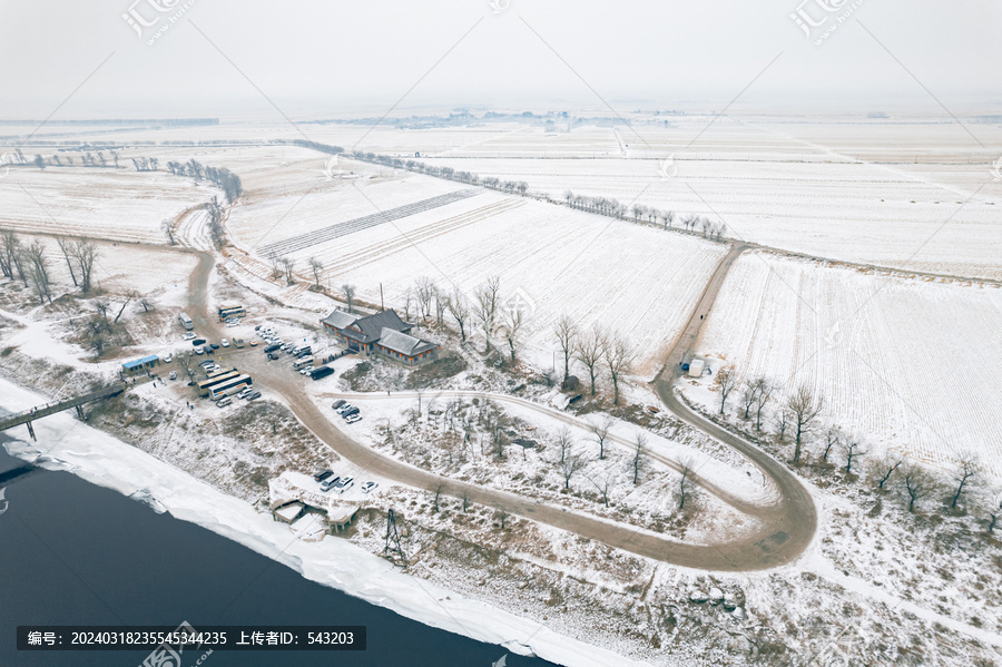 吉林雾凇岛雪后旅游风光航拍