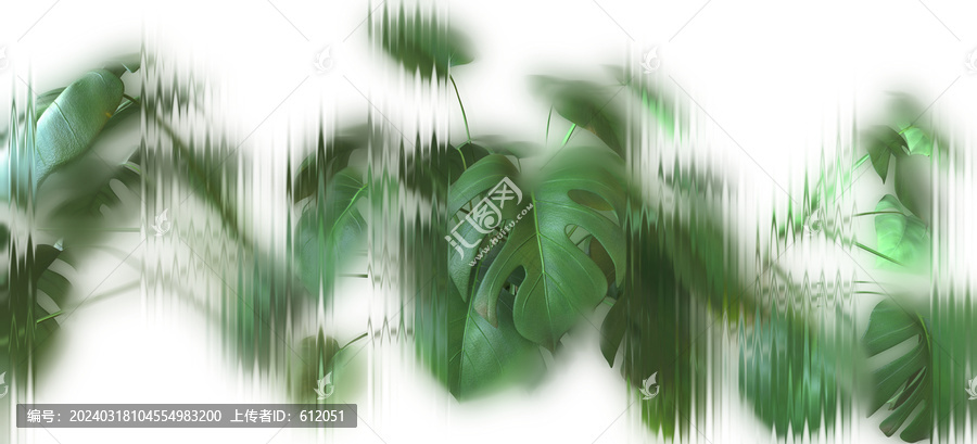 綠植朦朧玻璃
