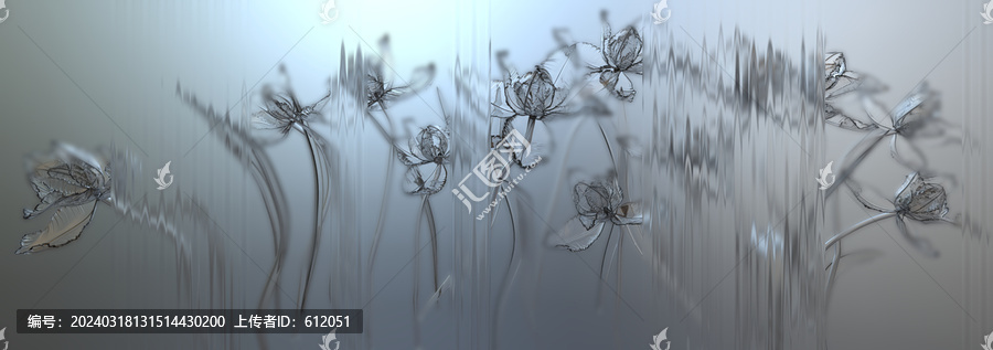 花卉朦朧玻璃