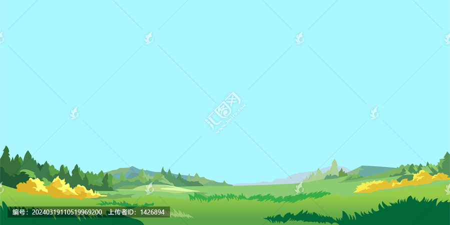 春天背景藍(lán)天草地背景