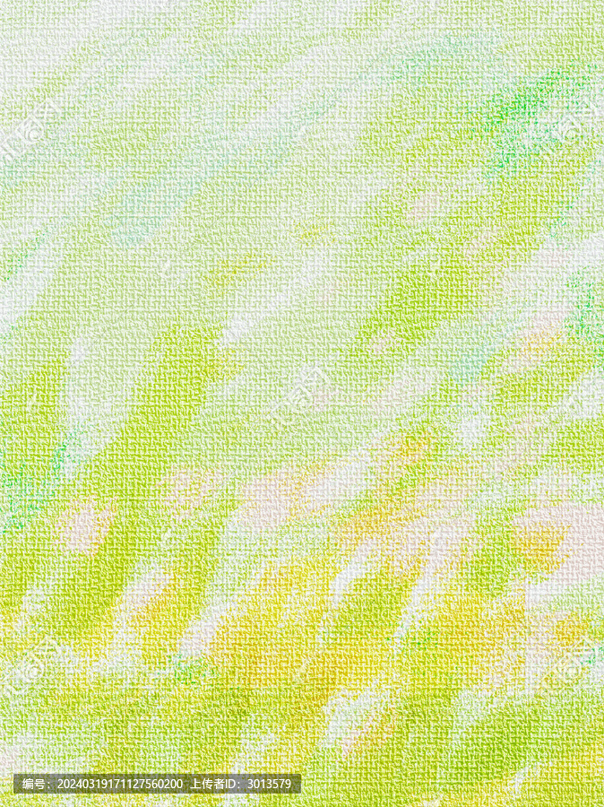 春季黃綠色清新手繪麻布油畫風(fēng)景