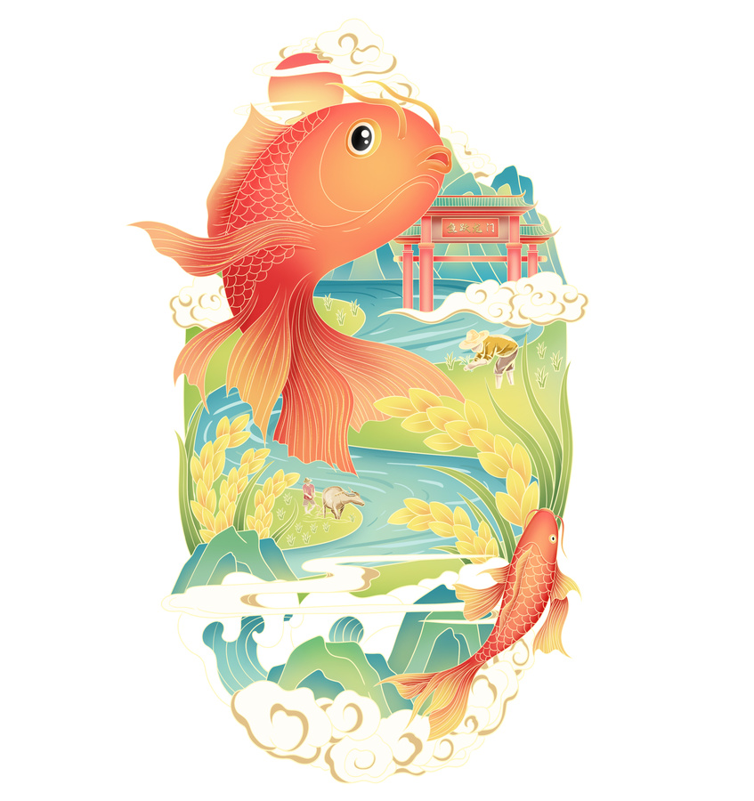 大米包裝魚躍龍門