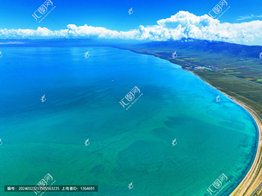 航拍青海湖农田油菜花二郎剑