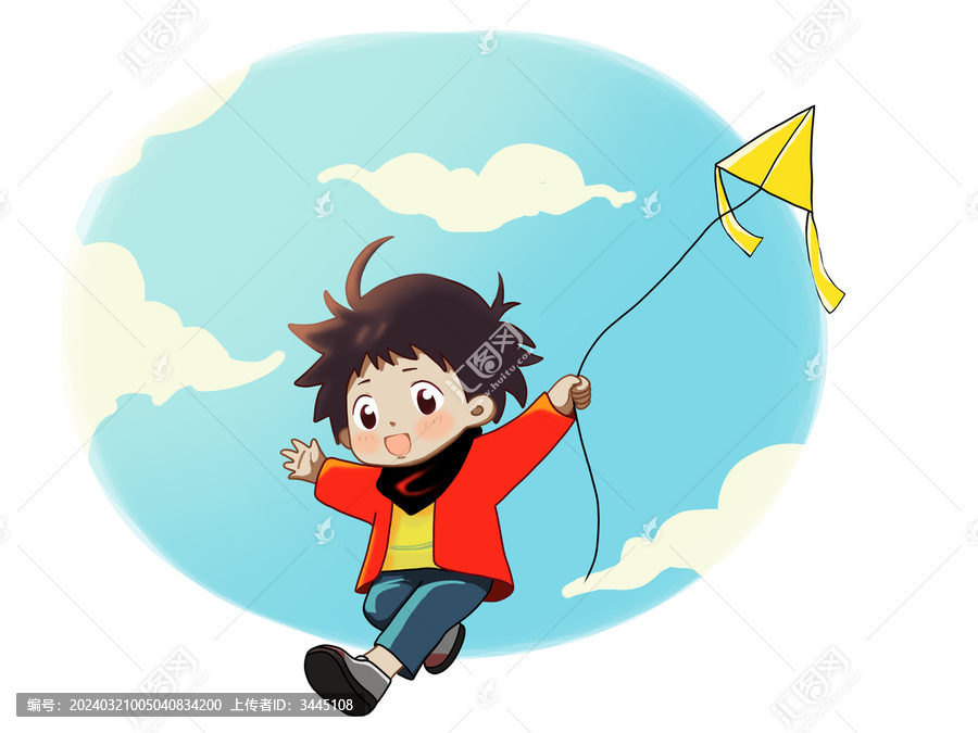 放風(fēng)箏的小孩
