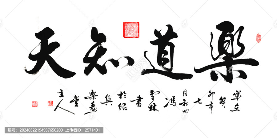 樂(lè)道知天書法作品圖片