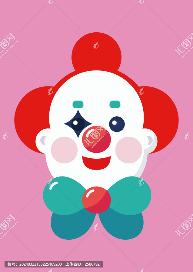 矢量卡通小丑插畫
