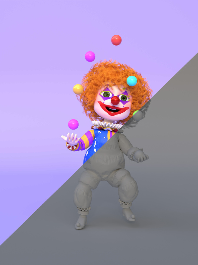 3D立體愚人節(jié)小丑玩球