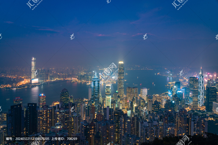 香港城市天际线夜景