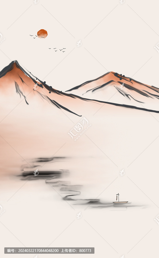 禪意新中式水墨山水