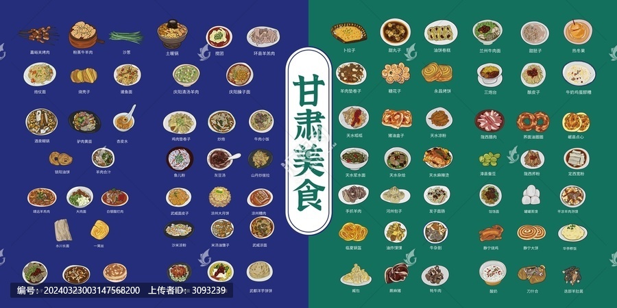 甘肃美食大集合插画