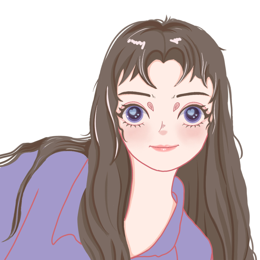 手繪鴨風少女頭像可愛卡通女孩