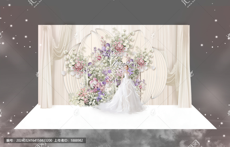 奶白色韓式婚禮