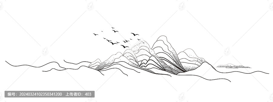 抽像藝術(shù)山水線條雜點(diǎn)肌理紋