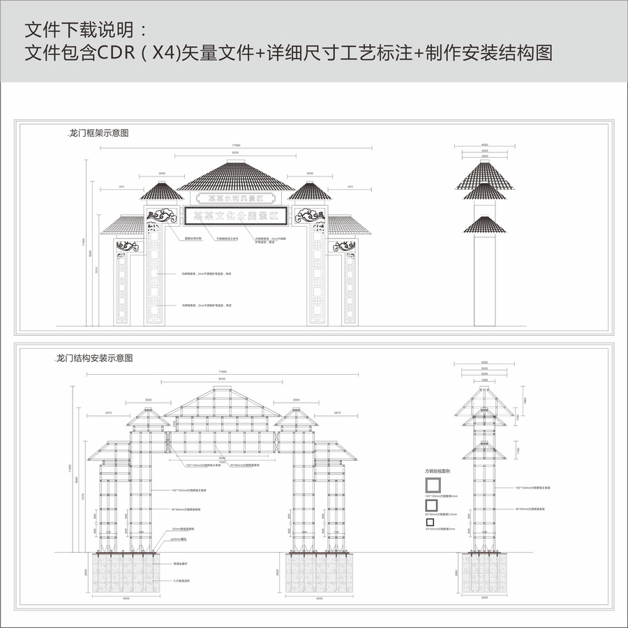 景區(qū)名稱大門橫跨門樓