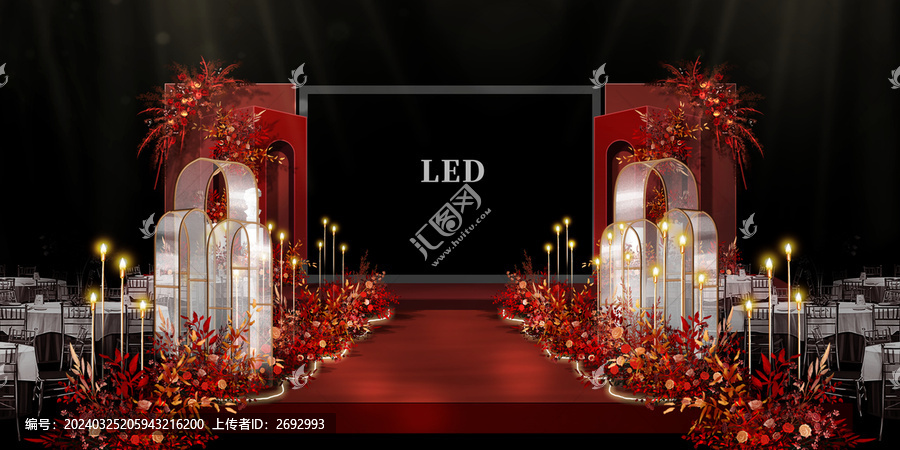 红色LED婚礼效果图