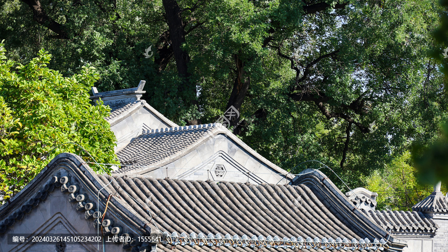 老北京四合院灰瓦屋顶