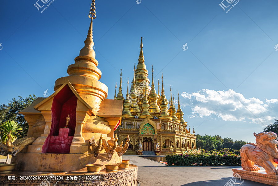 景洪大佛寺大金塔建筑风光