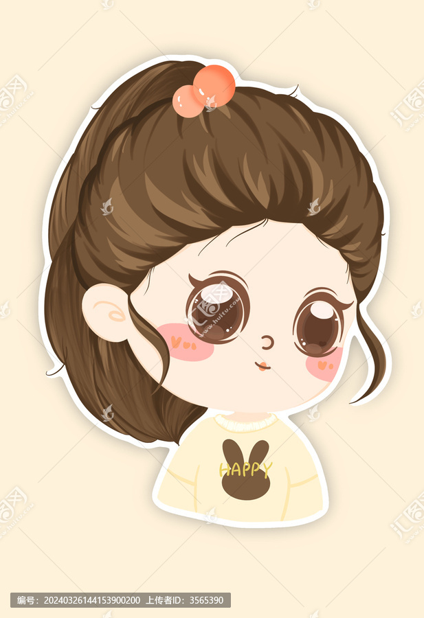 歪頭賣萌的小姑娘