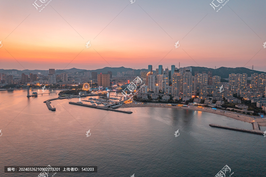 大连地标都市城市风光楼房夜景