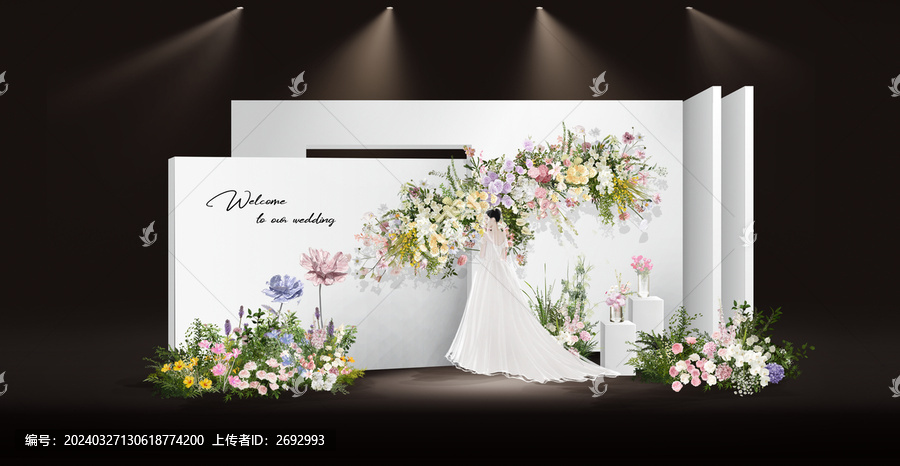 白綠粉婚禮效果圖