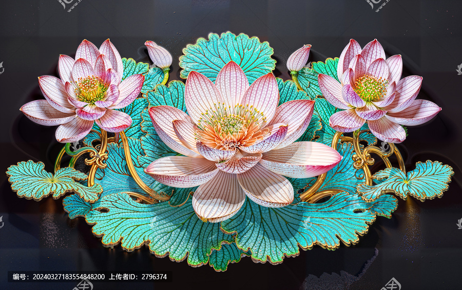 3D渲染高清荷花