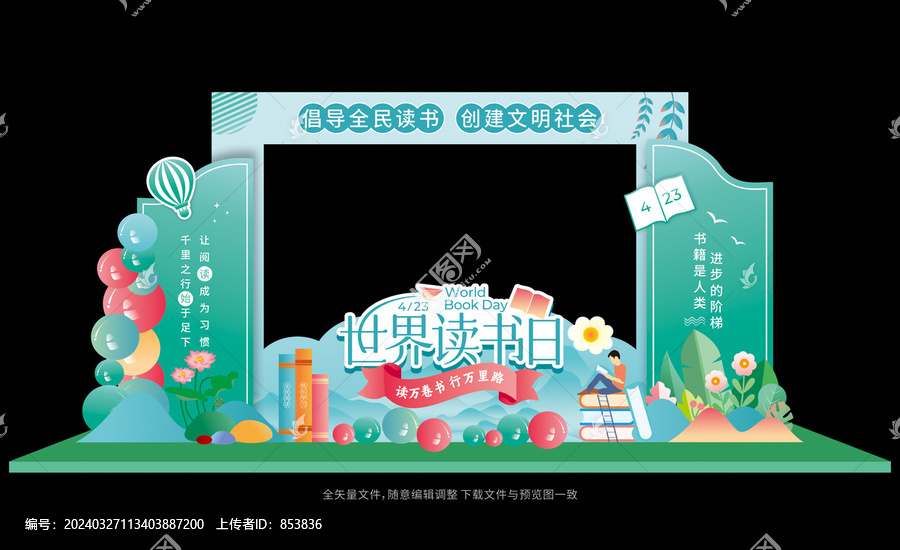 讀書日拍照框