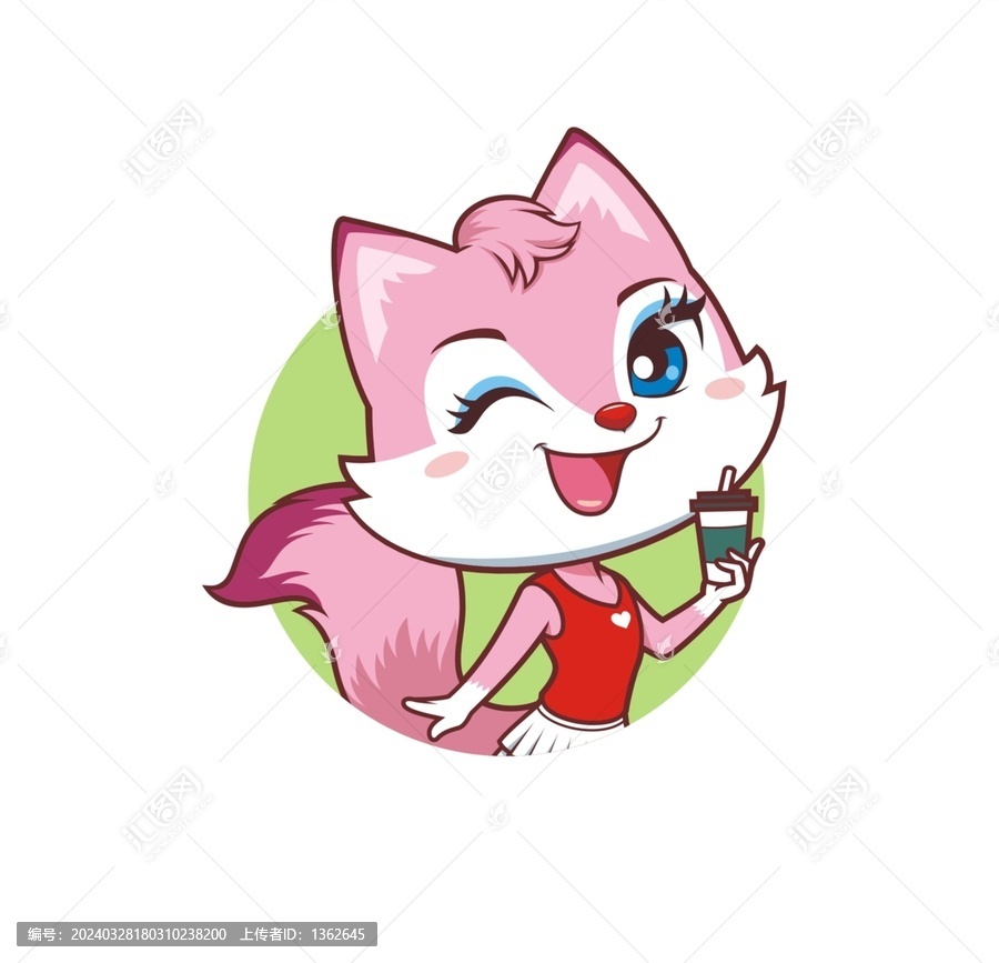 卡通可愛(ài)小狐貍頭像矢量圖