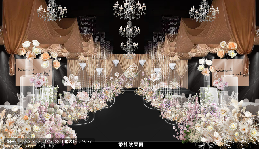 咖色婚禮效果圖