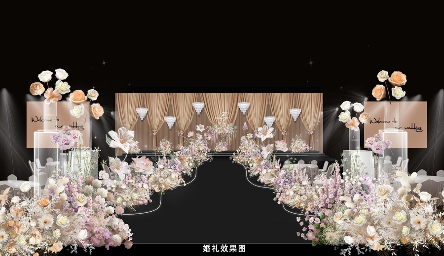 咖色婚禮效果圖