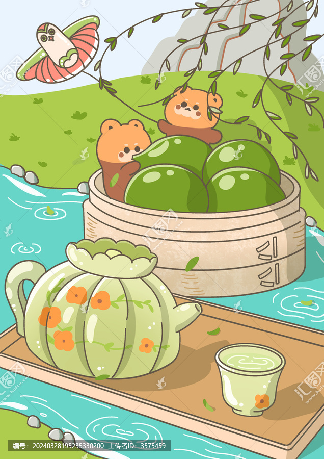 清明節(jié)卡通插畫原創(chuàng)手繪插畫