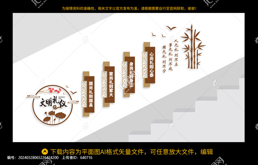 文明禮儀樓梯文化墻