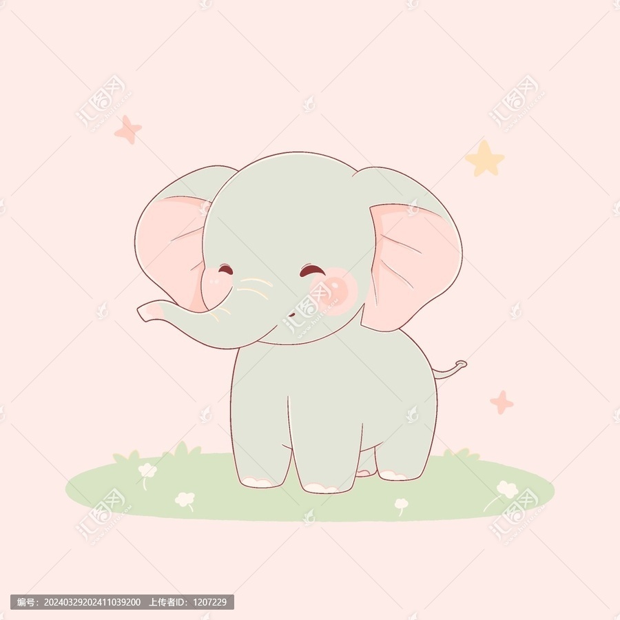 大象插畫圖案