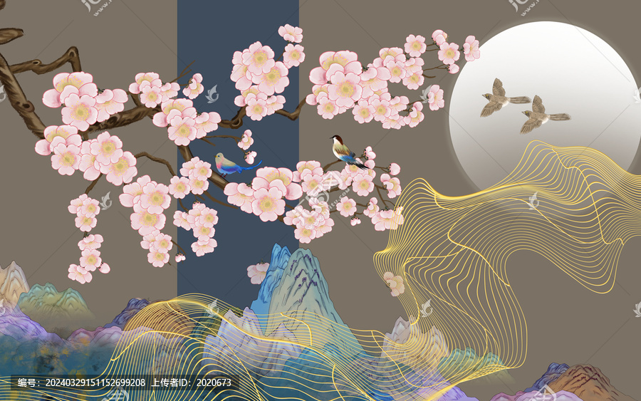 工筆梅花裝飾畫