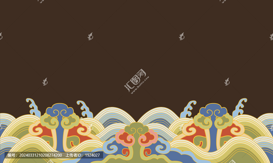 江崖海水紋水紋紋樣紋飾服裝圖案