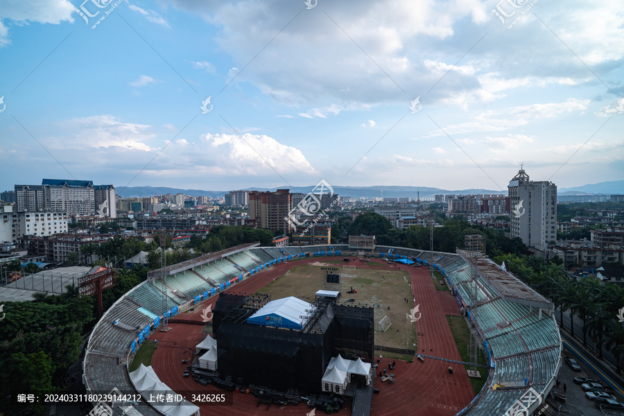 西双版纳景洪市的建筑和景观