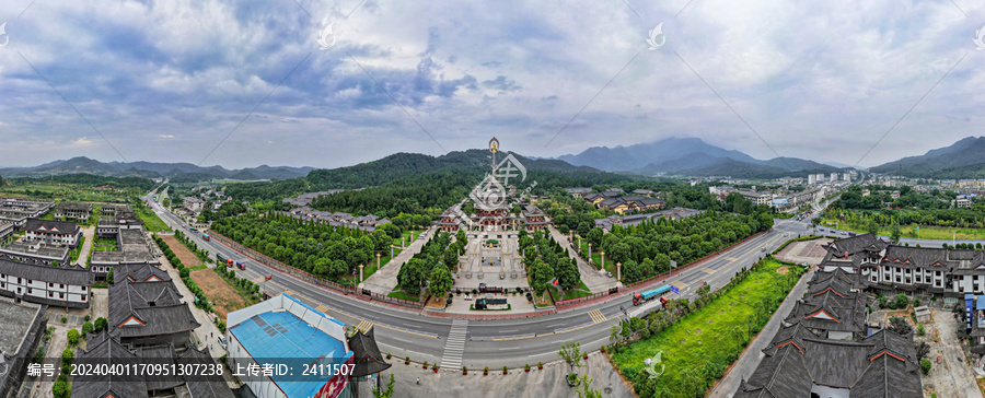 江西九江东林大佛航拍全景图