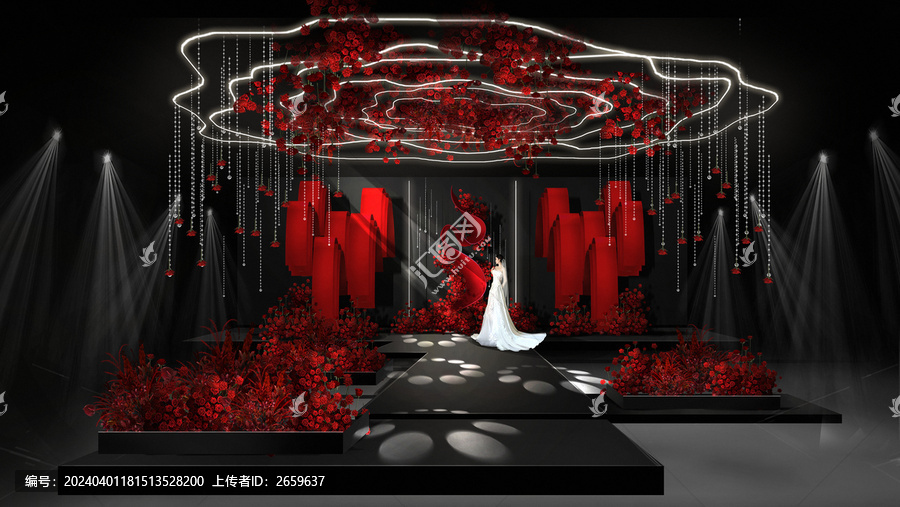哥特風(fēng)黑紅色婚禮效果圖