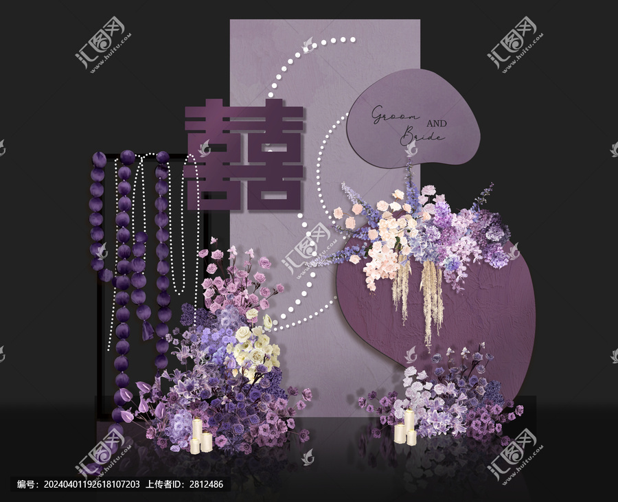小眾珍珠紫色訂婚宴迎賓區(qū)小紅書