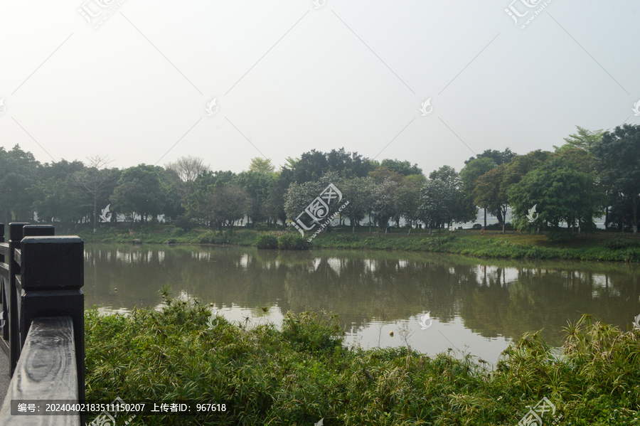 海珠湖待月桥桥头景色