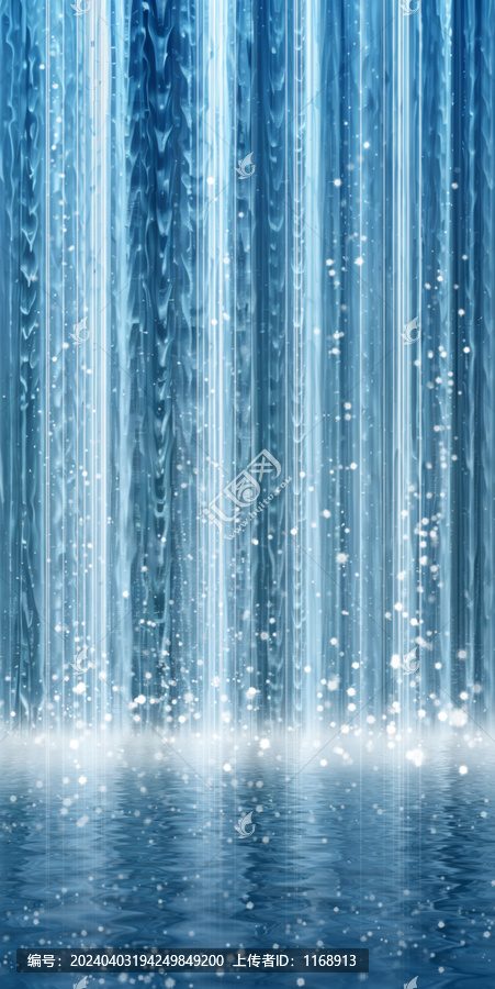 發(fā)財流水瀑布畫